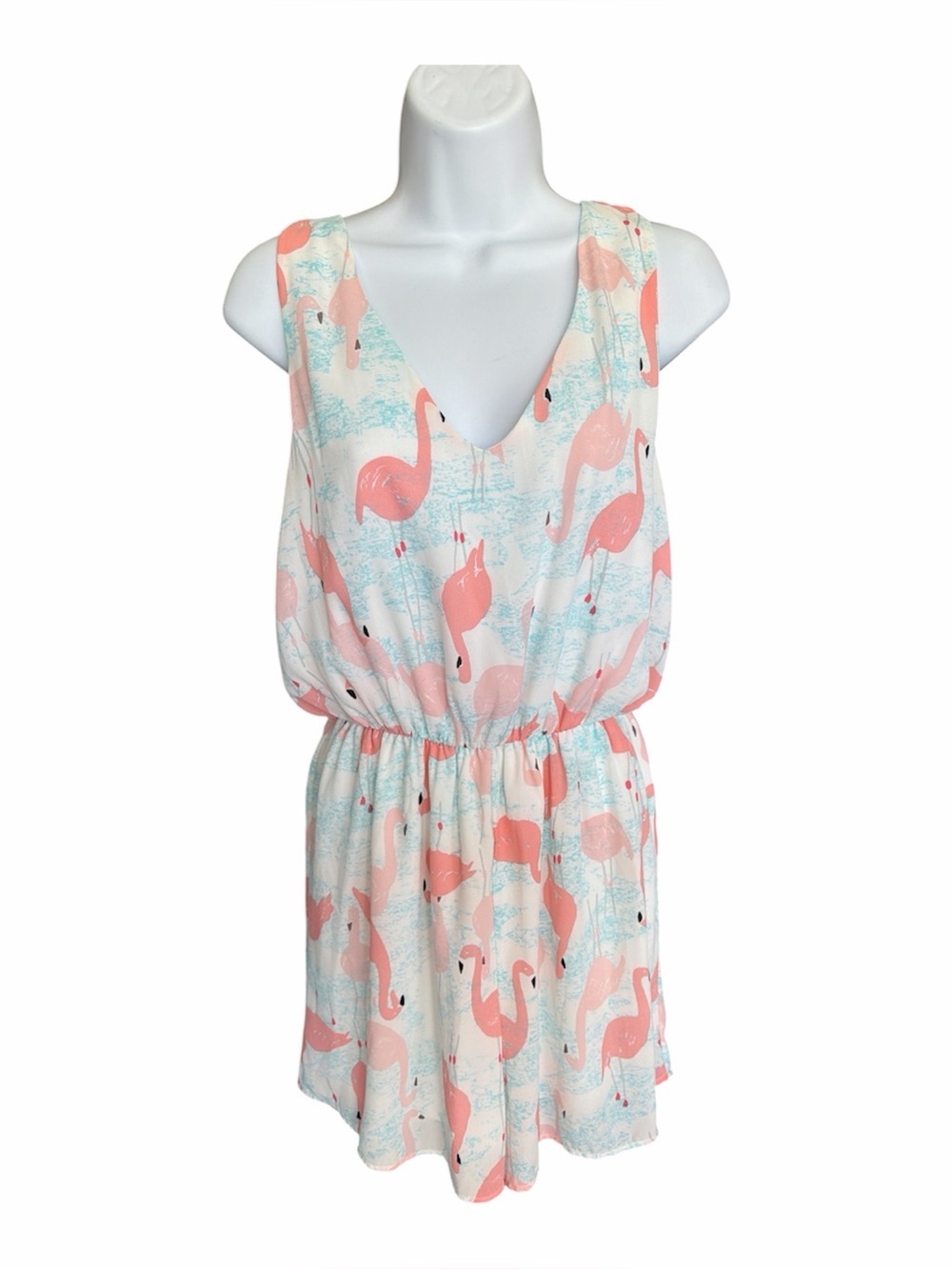 EVERLY Flamingo Romper size large